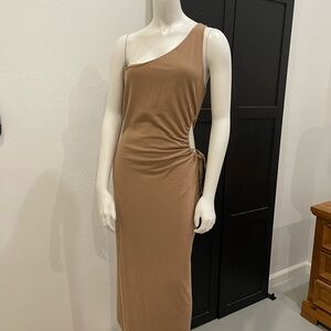 Wild Fable One-Shoulder Dress in Brown